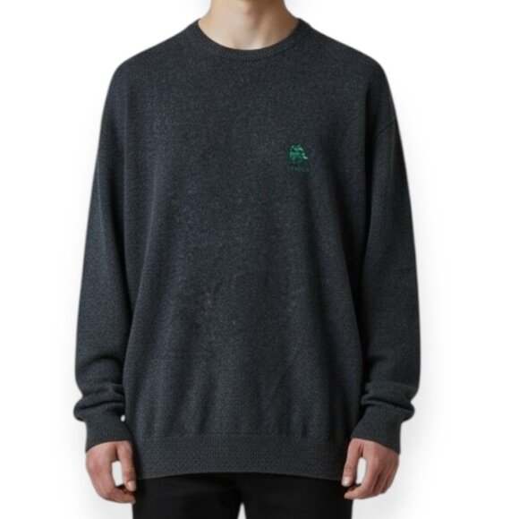 Kerry Woolen Mills Ireland Sweater XXL Wool Blue Speckled Pullover Shamrock Logo - Picture 1 of 9